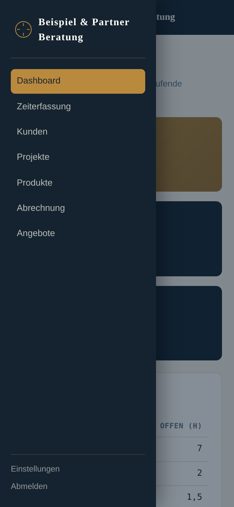 Mobile Navigation von LOTSE Logbuch auf dem Smartphone